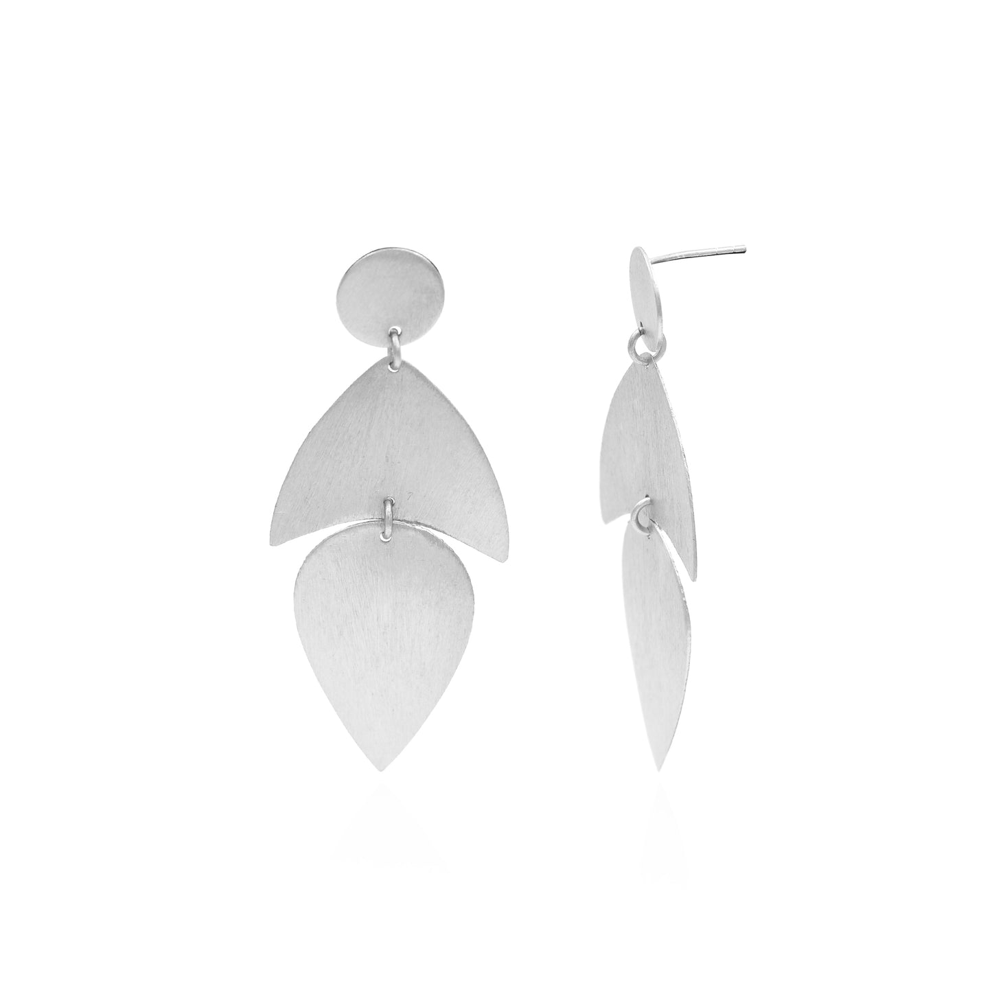 Inverted Leaf Fall Stud Earrings