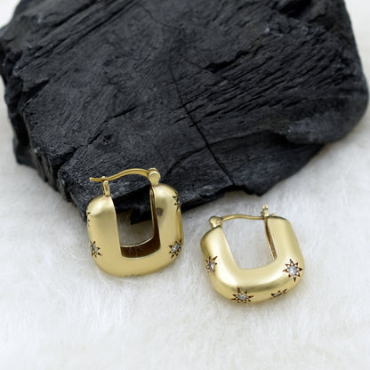 Sparkling Stars Hoop Earrings