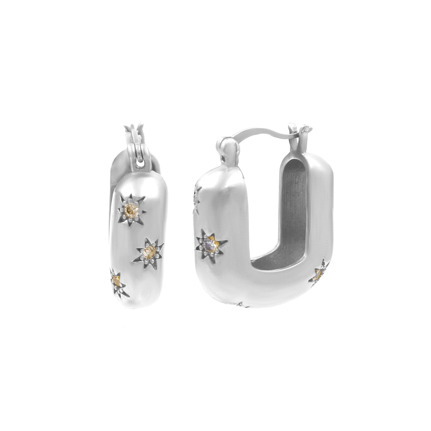 Sparkling Stars Hoop Earrings