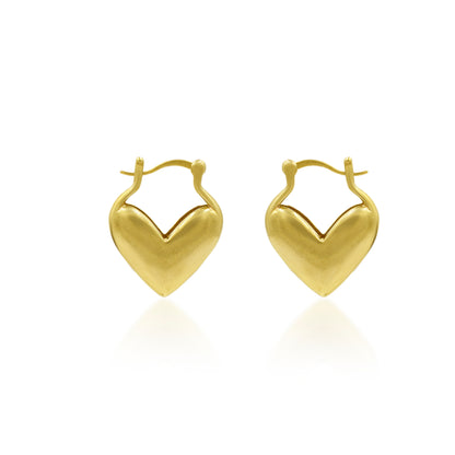 Tiny Heart Hoop Earrings
