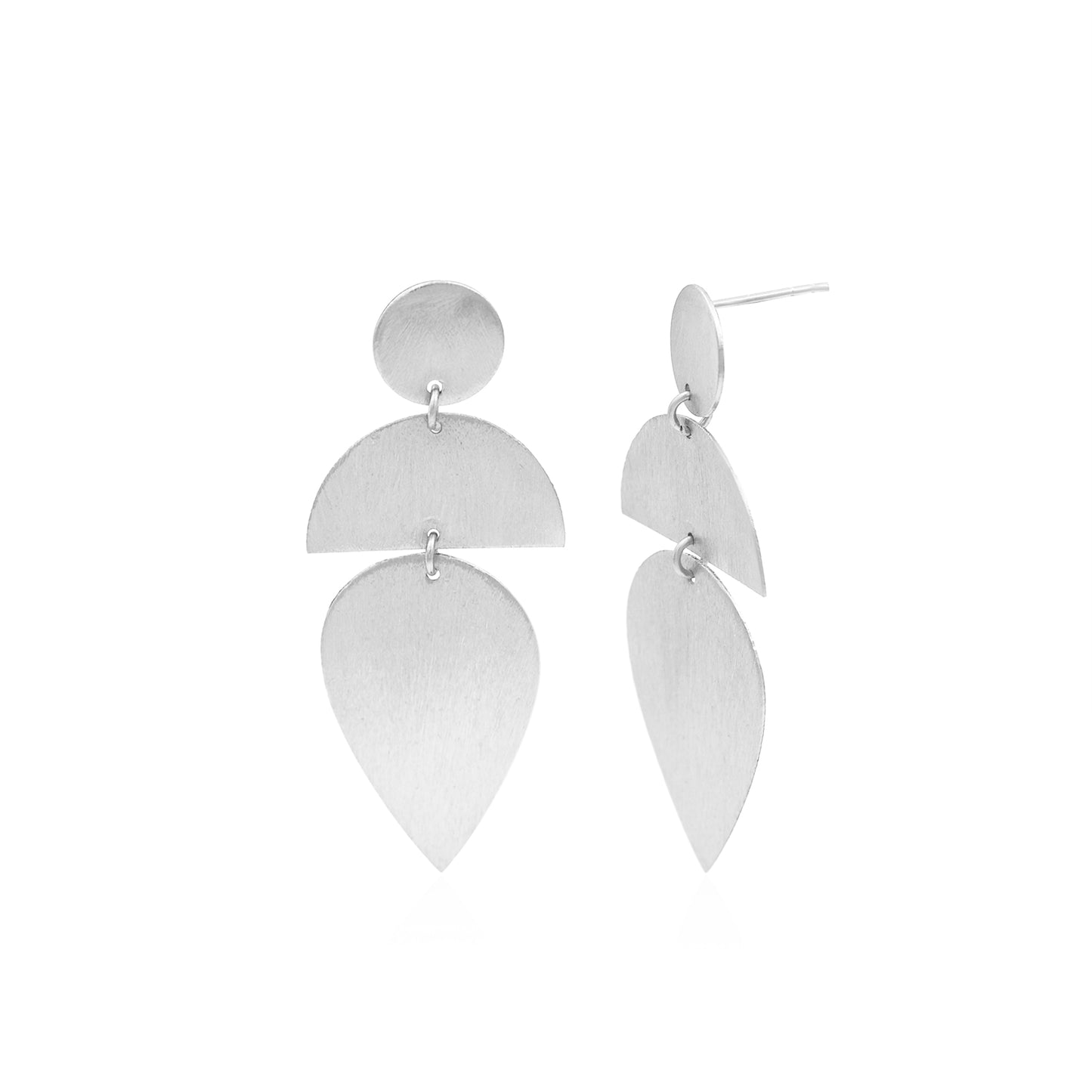 Inverted Leaf Fall Stud Earrings