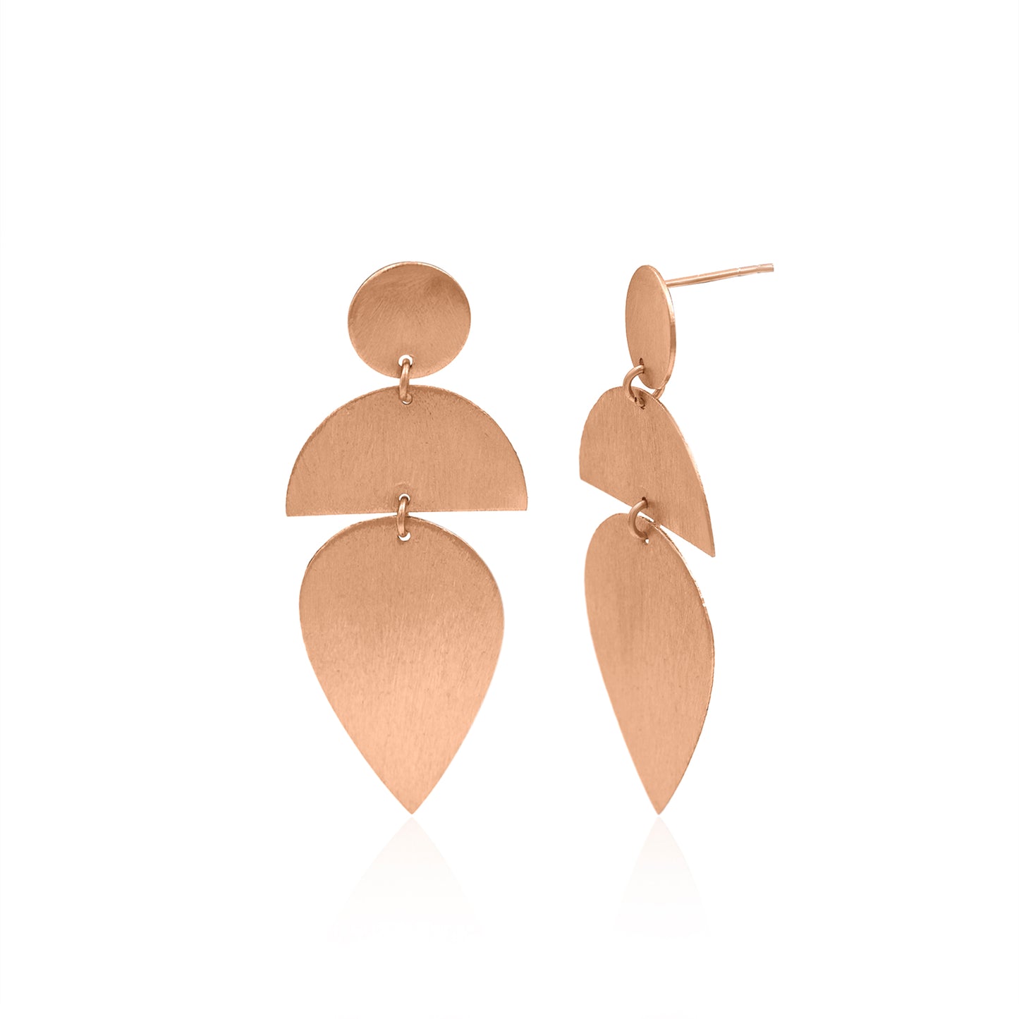 Inverted Leaf Fall Stud Earrings