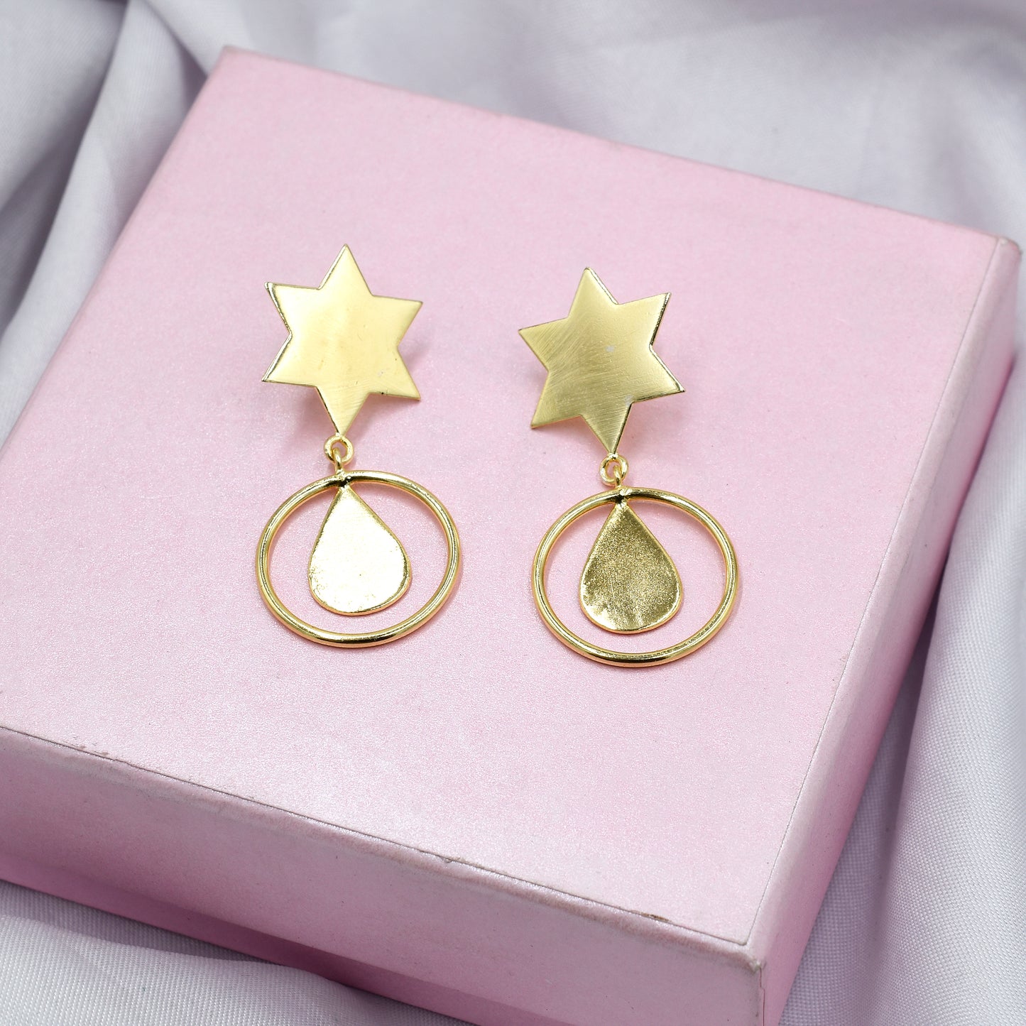 Star Drop Stud Earrings