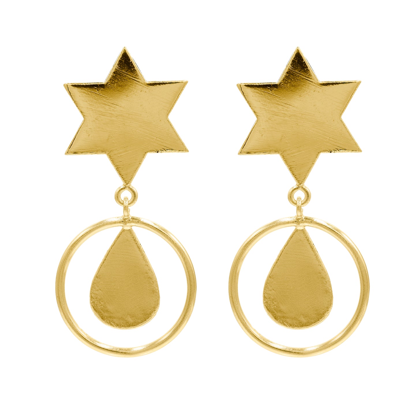 Star Drop Stud Earrings