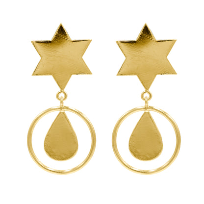 Star Drop Stud Earrings