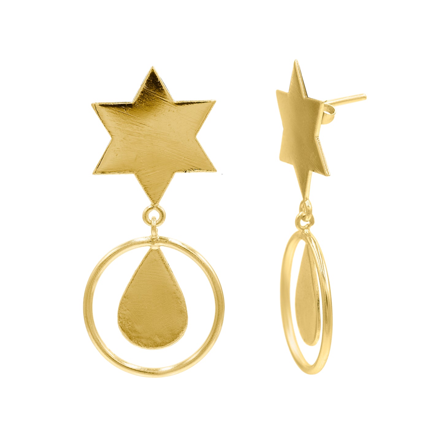 Star Drop Stud Earrings