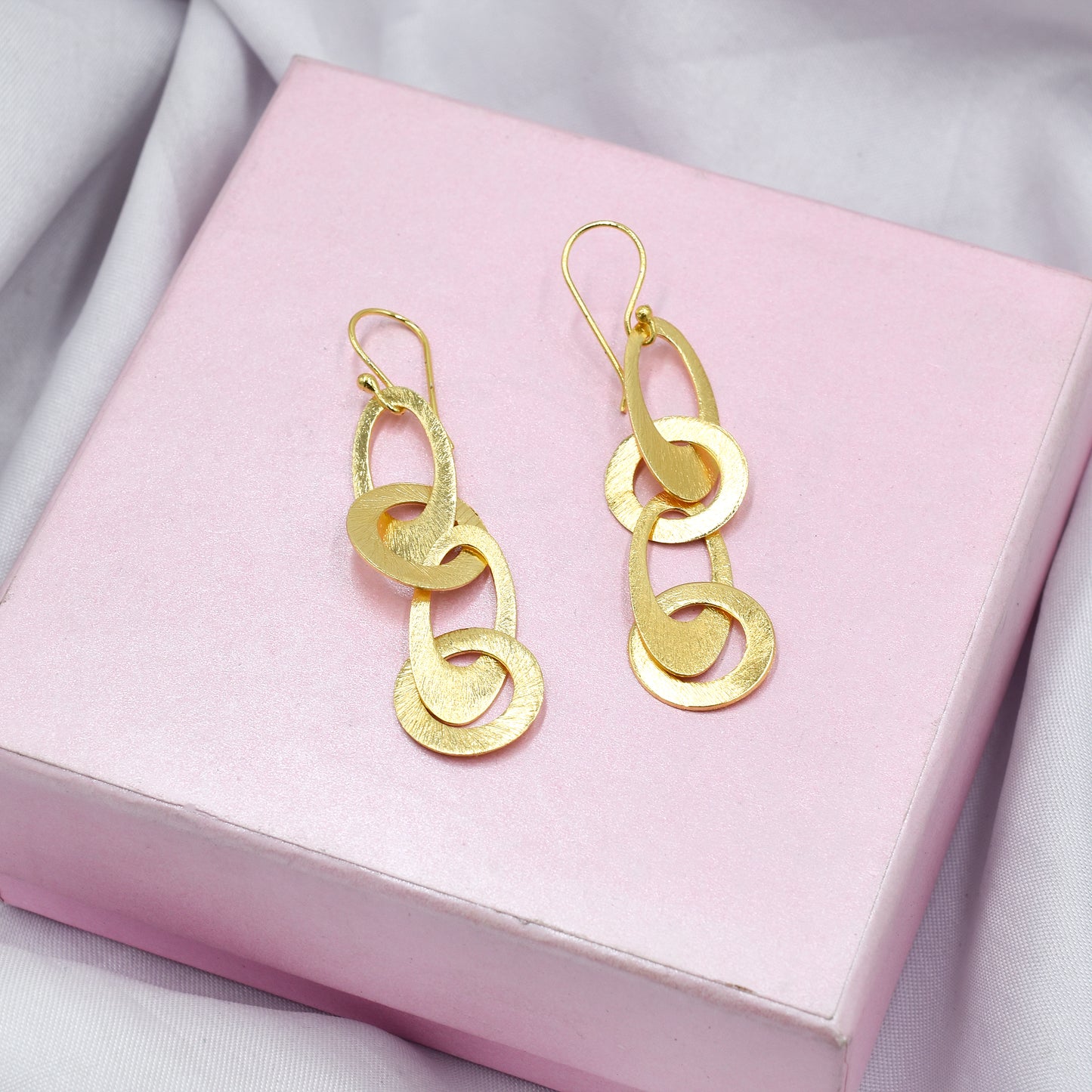 Oval Link Hook Earrings