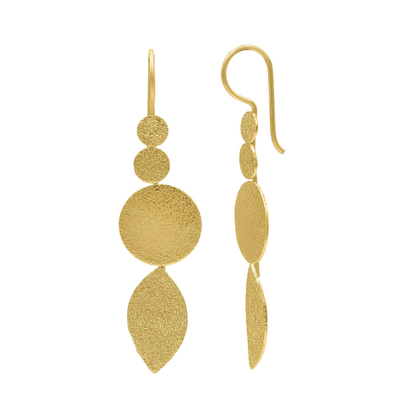 Brushed Drop Hook Earrings