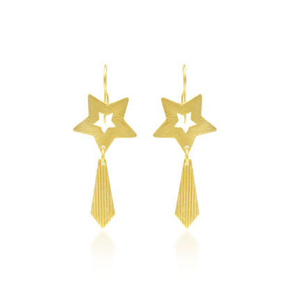 Star Tie Hook Earrings