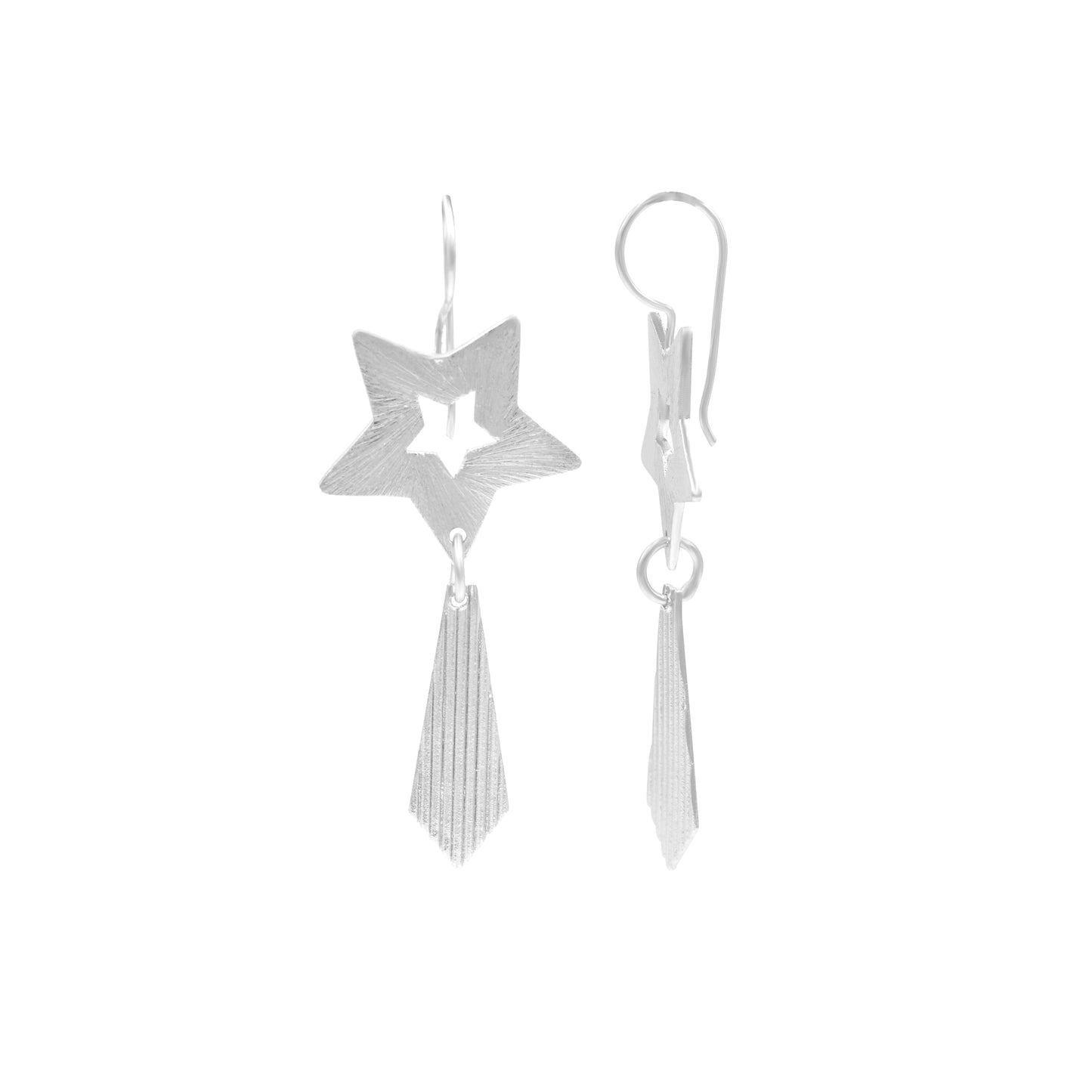 Star Tie Hook Earrings