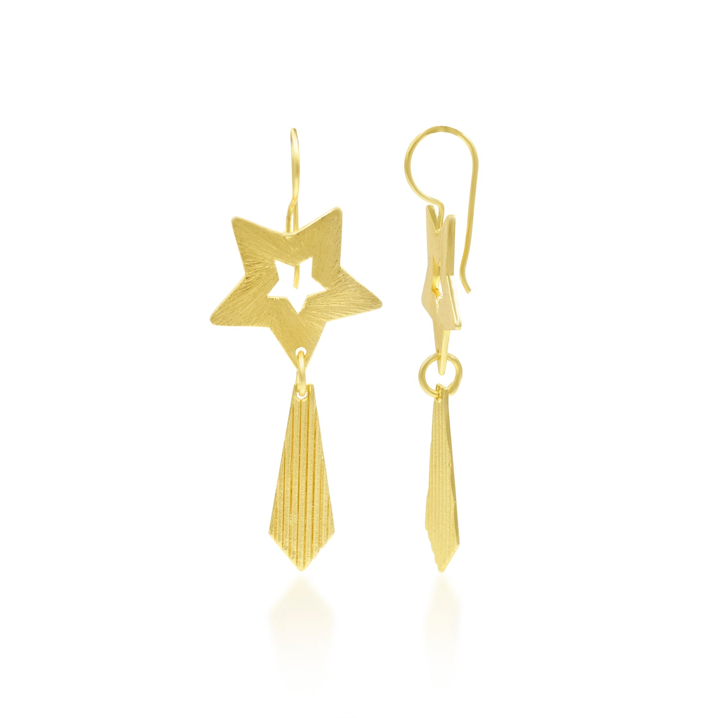 Star Tie Hook Earrings