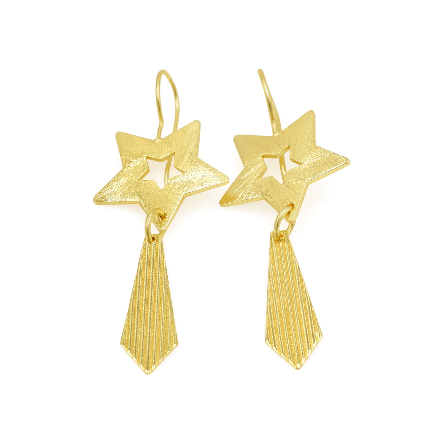 Star Tie Hook Earrings