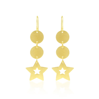 Earth and Star Hook Earrings