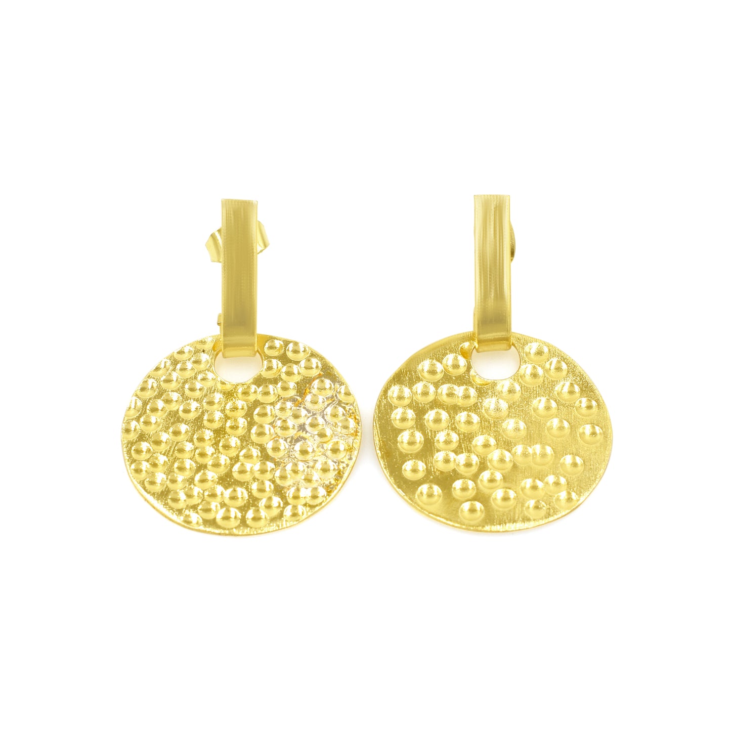 Hammered Dainty Discs Stud Earrings