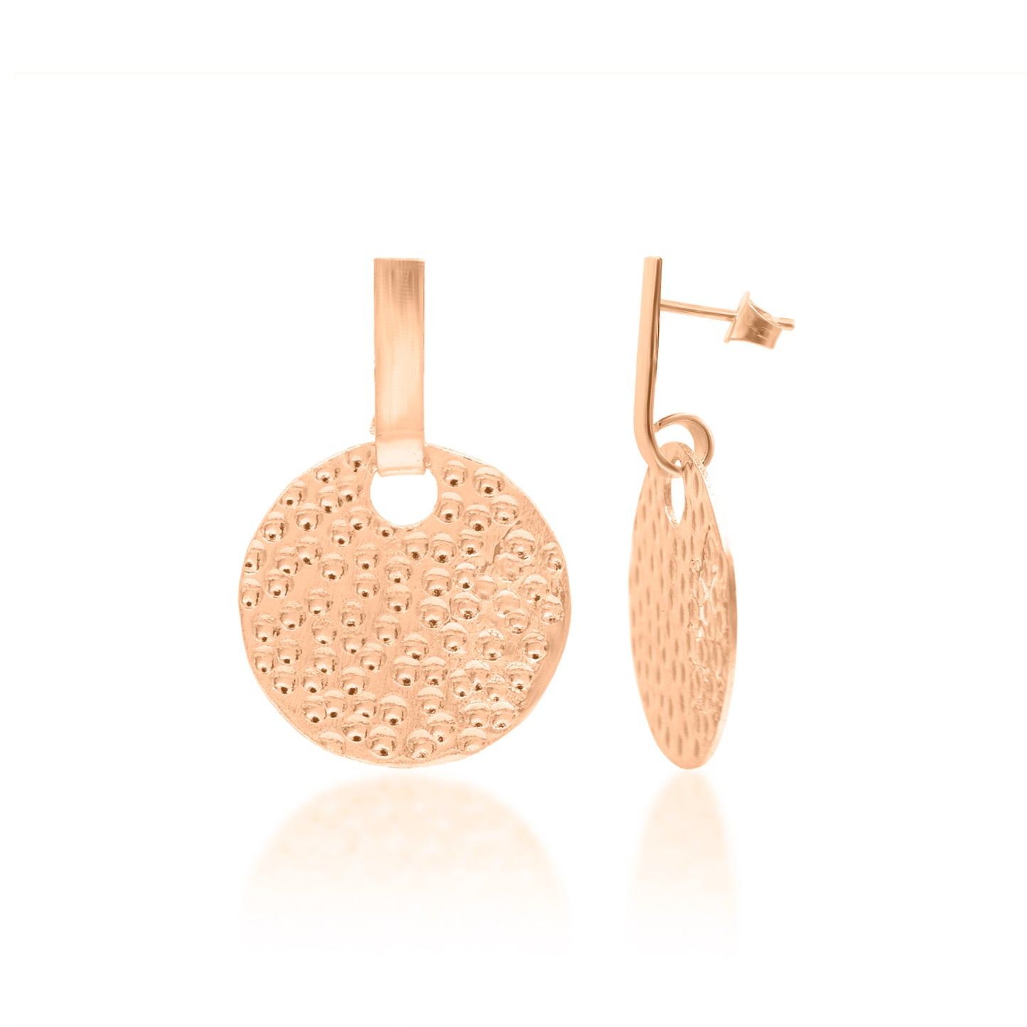 Hammered Dainty Discs Stud Earrings