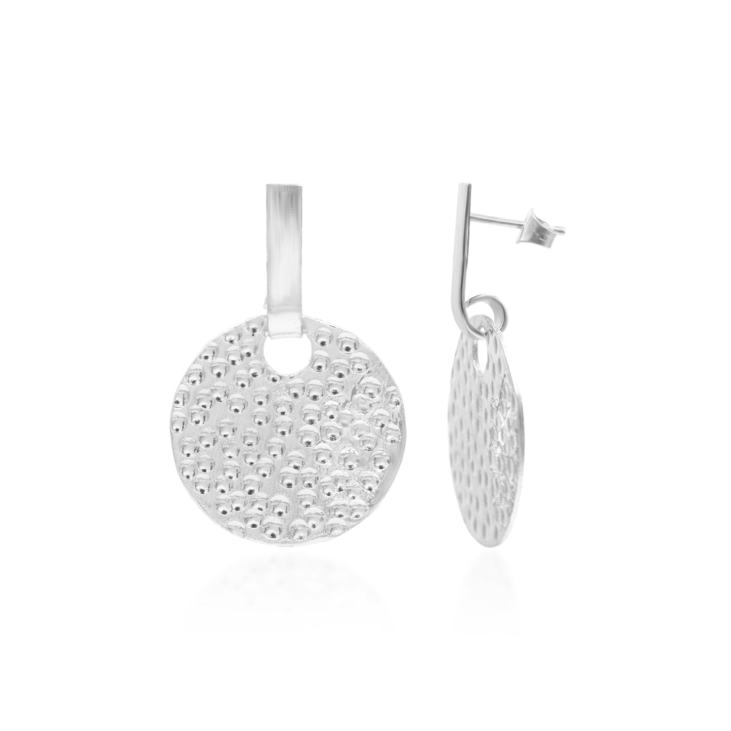 Hammered Dainty Discs Stud Earrings