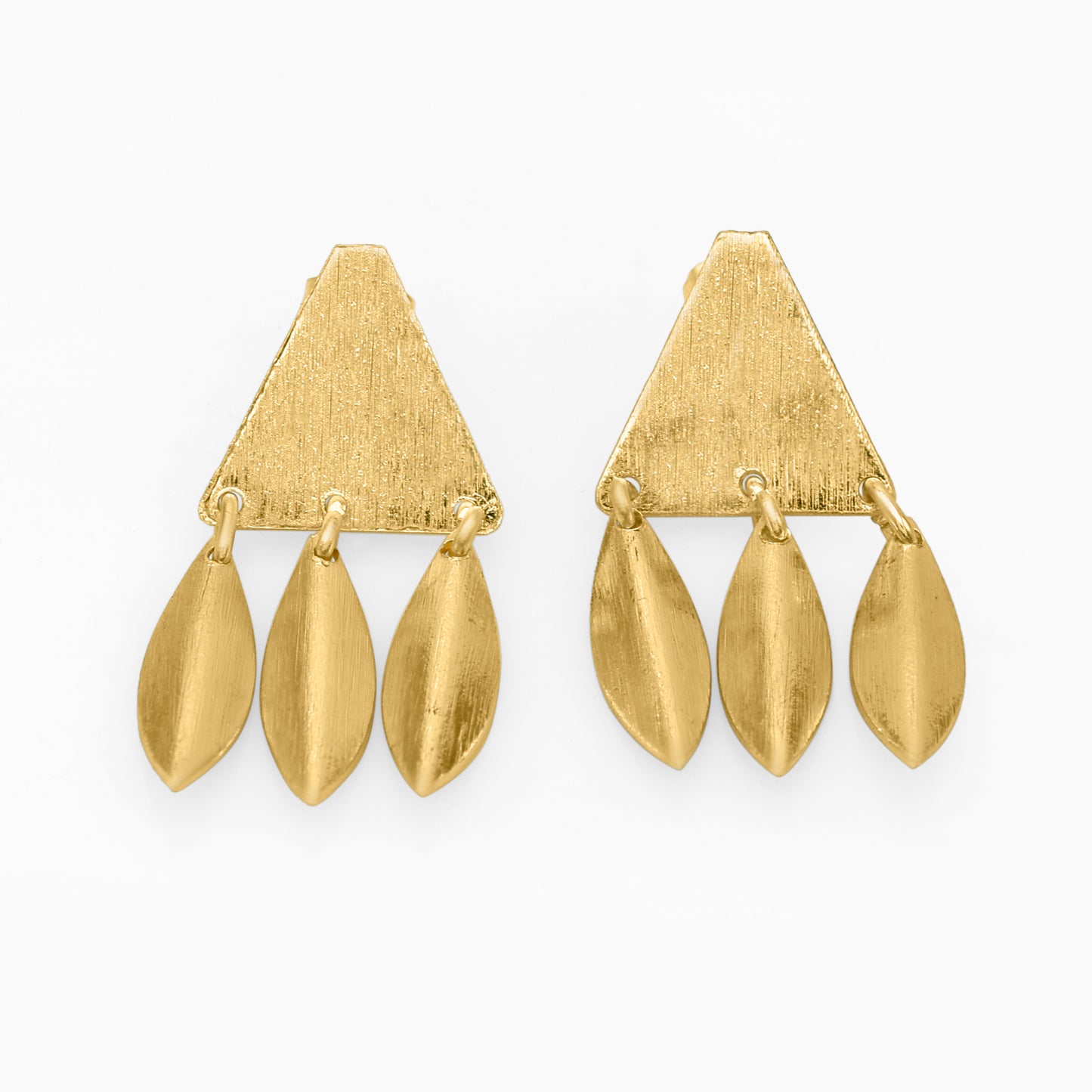 Pyramid Drops Stud Earrings