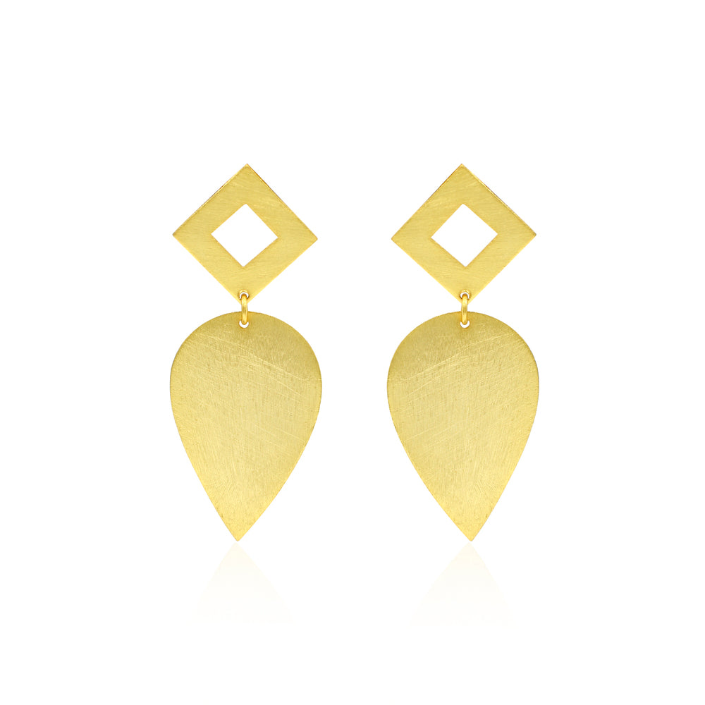 Leafy Drop From Kite Stud Earrings