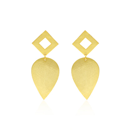 Leafy Drop From Kite Stud Earrings
