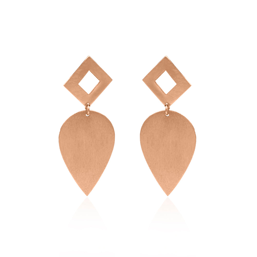 Leafy Drop From Kite Stud Earrings