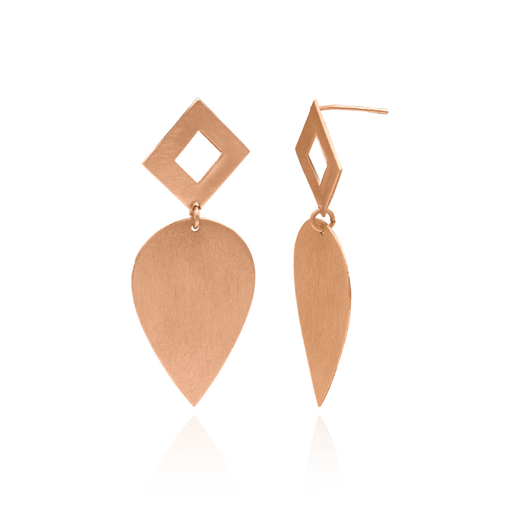 Leafy Drop From Kite Stud Earrings