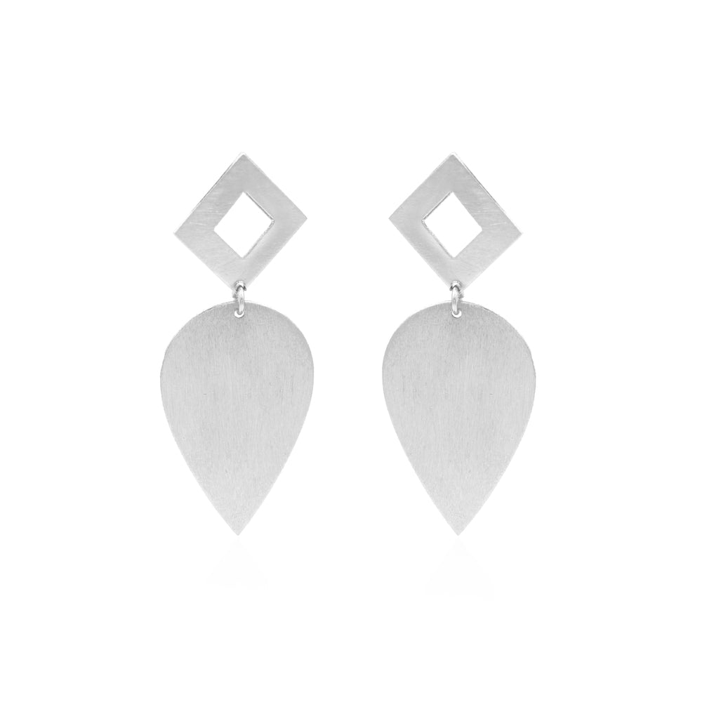 Leafy Drop From Kite Stud Earrings