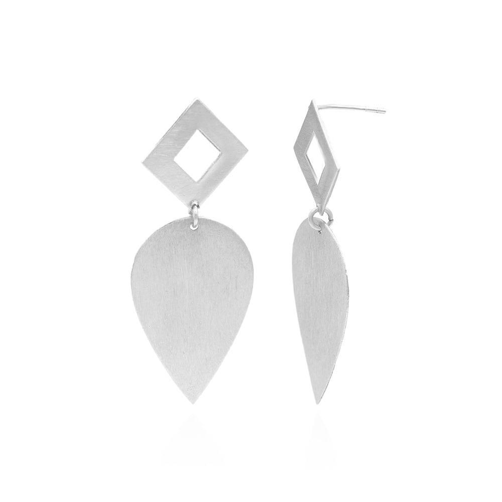 Leafy Drop From Kite Stud Earrings