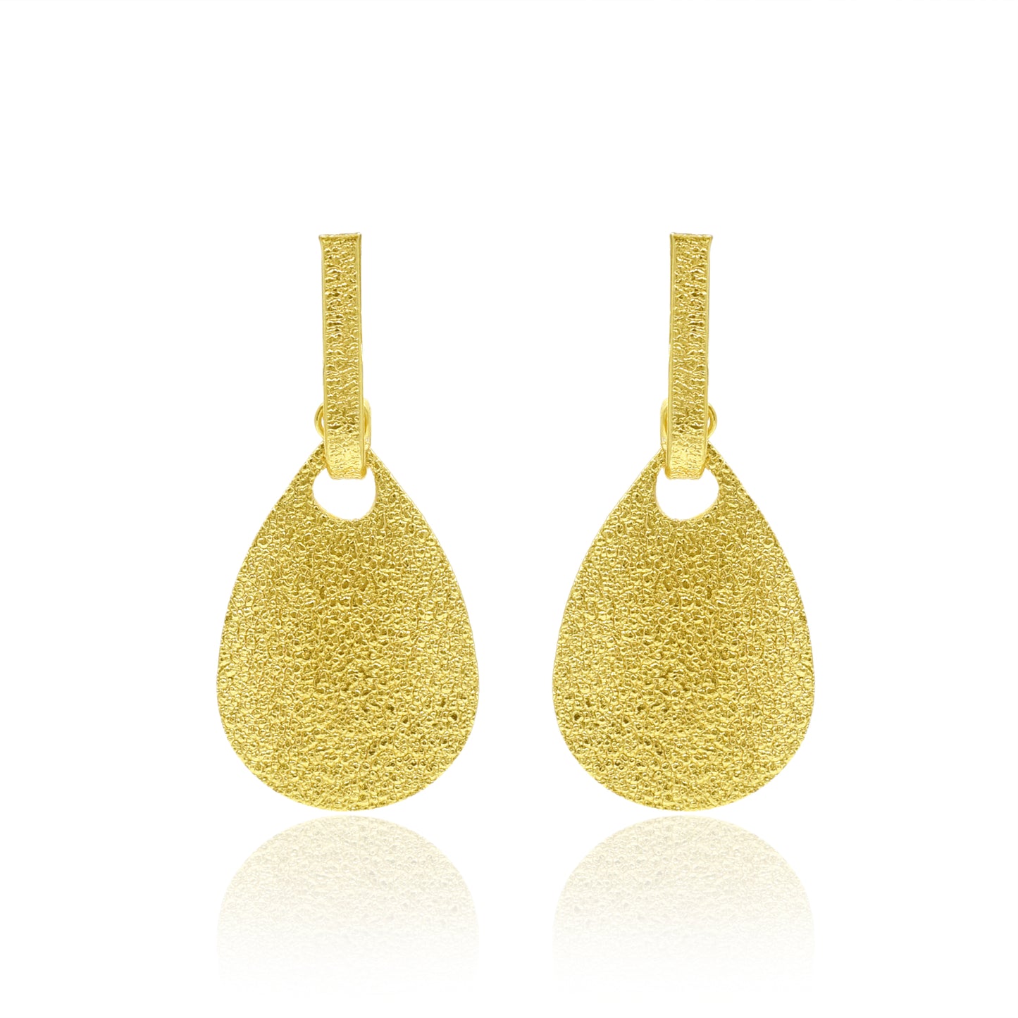 Brushed Pear Drop Stud Earring