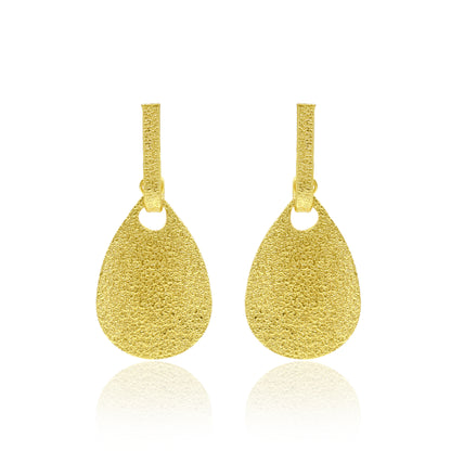 Brushed Pear Drop Stud Earring