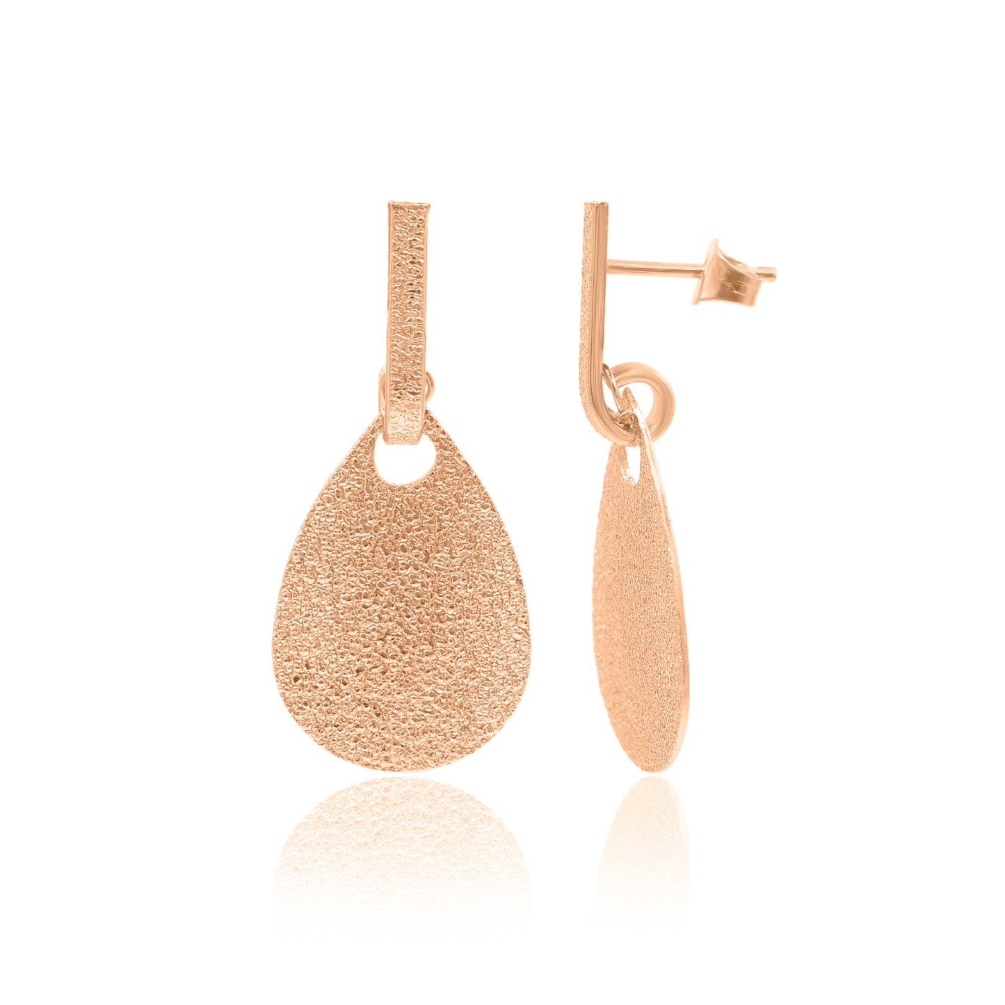 Brushed Pear Drop Stud Earring