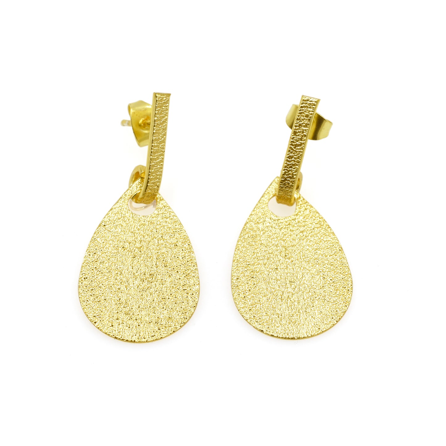 Brushed Pear Drop Stud Earring