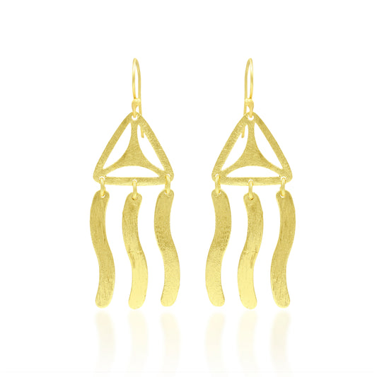 Triangular Waves Hook Earrings