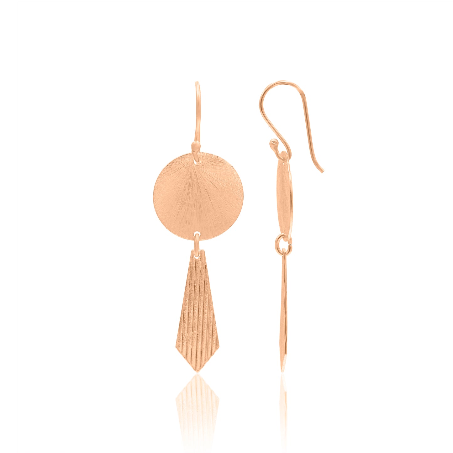 Disc and Tie Hook Earrings