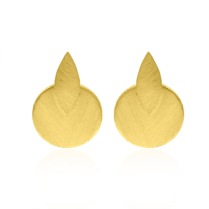 Leaf On The Plate Stud Earrings