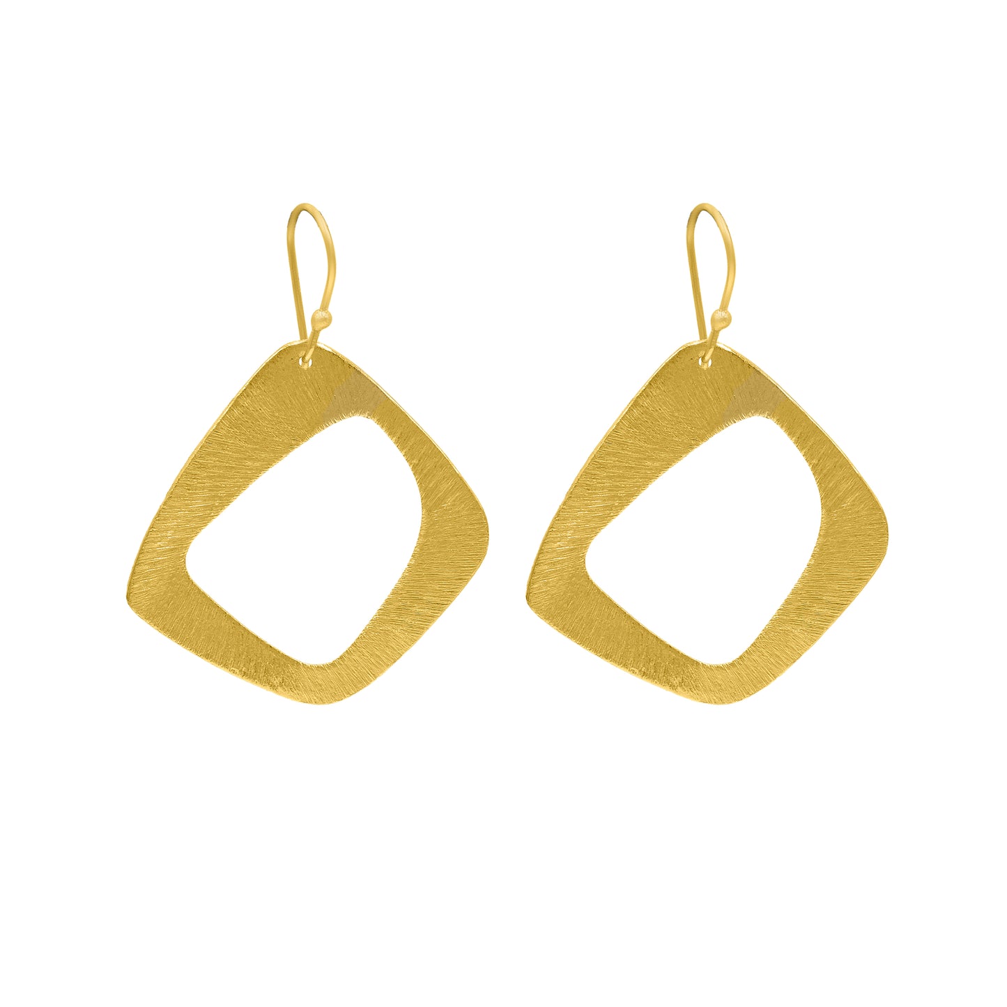 Uneven Rectangle Hook Earrings