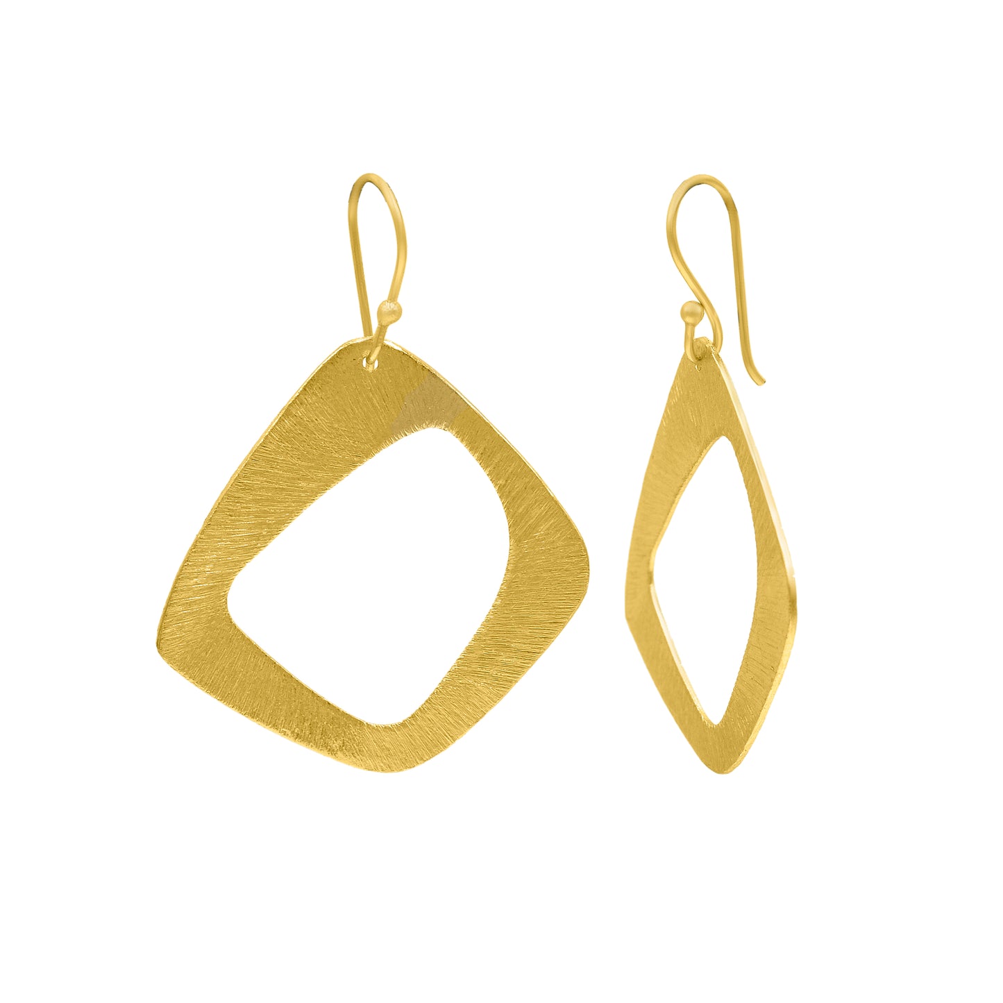 Uneven Rectangle Hook Earrings