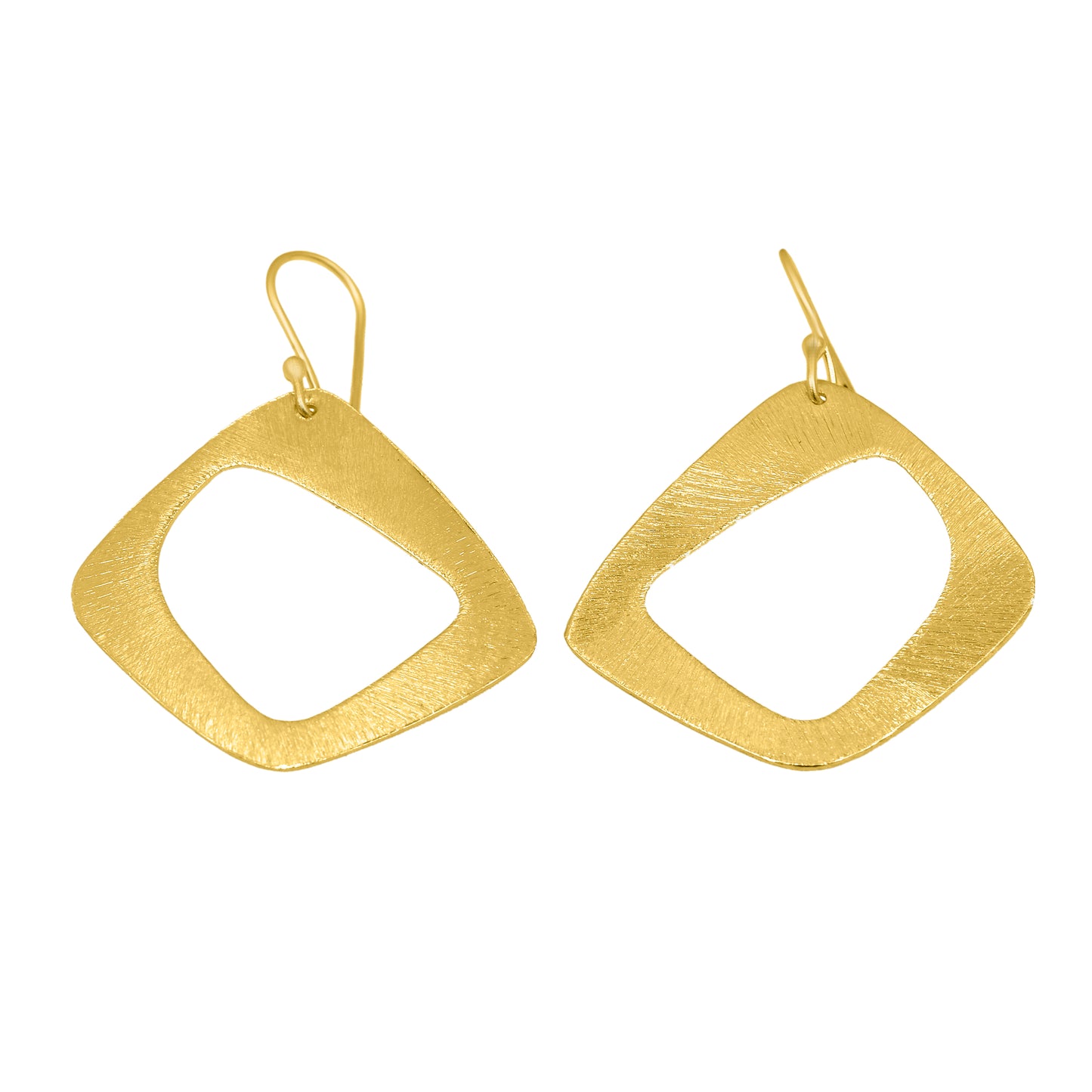 Uneven Rectangle Hook Earrings