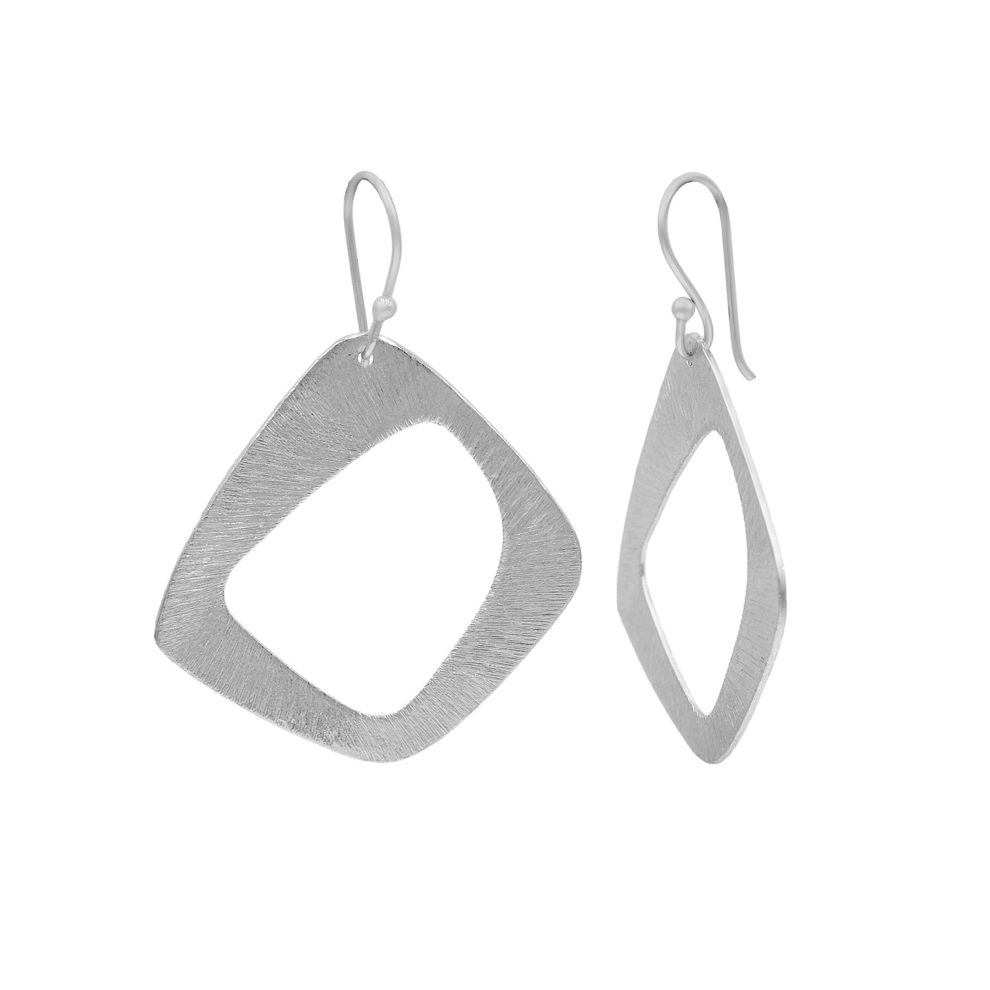 Uneven Rectangle Hook Earrings