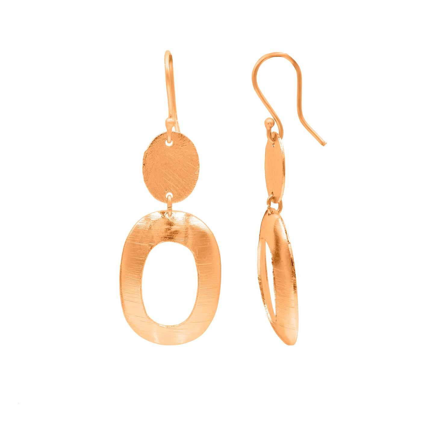 Oval Bash Hook Earrings