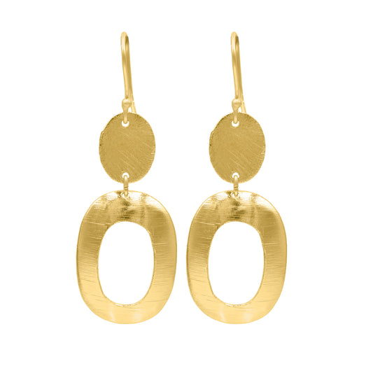 Oval Bash Hook Earrings