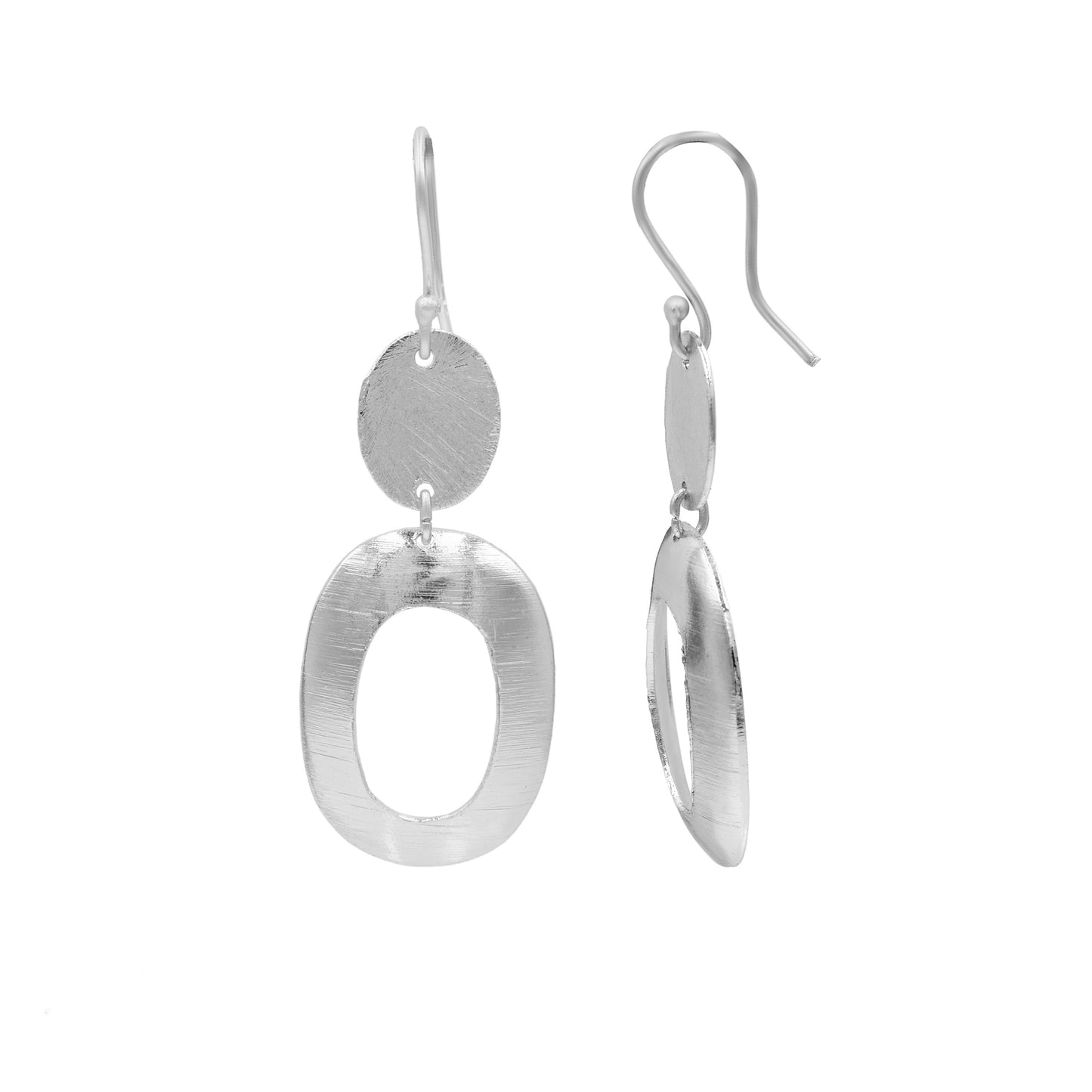 Oval Bash Hook Earrings