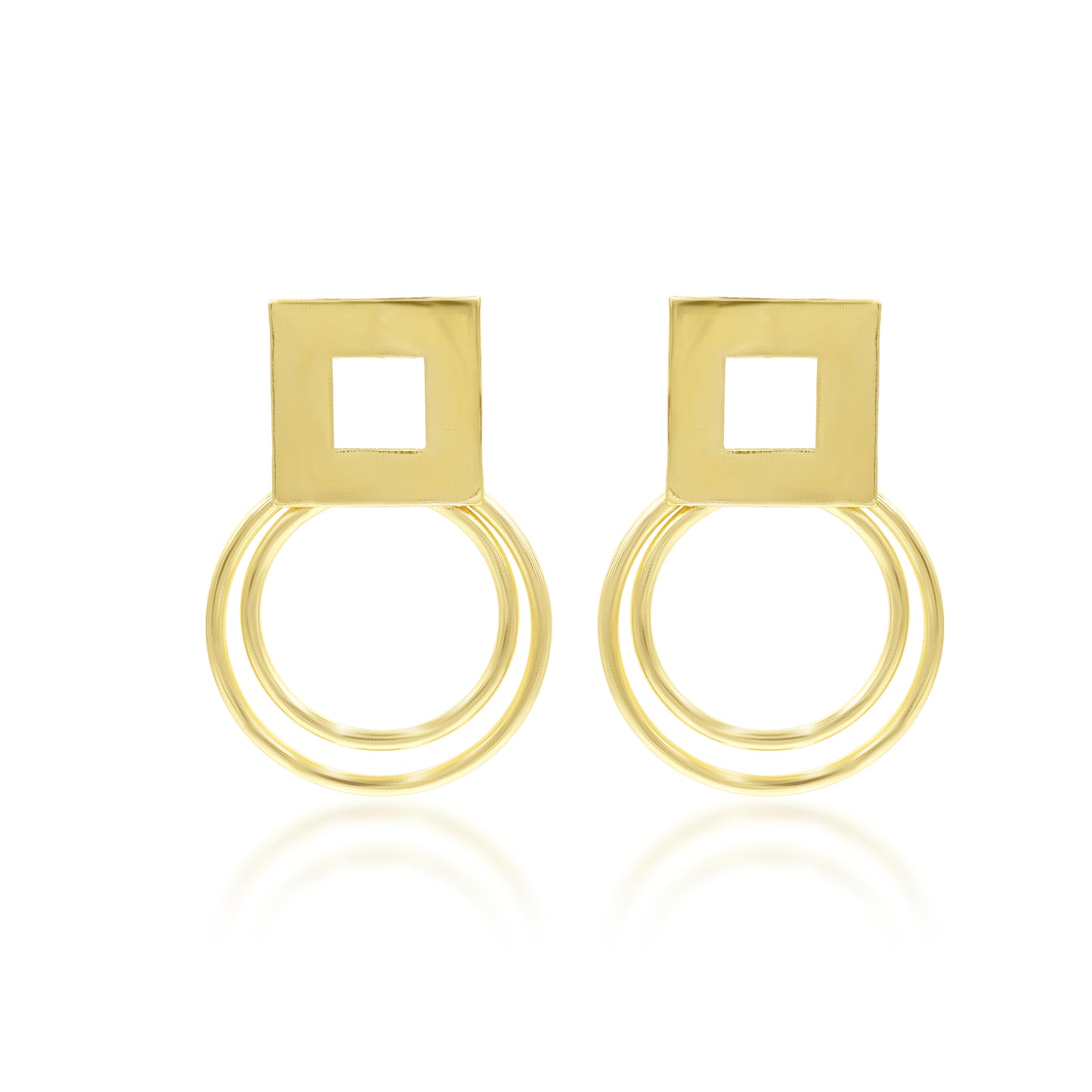 Mirror Frame Stud Earrings