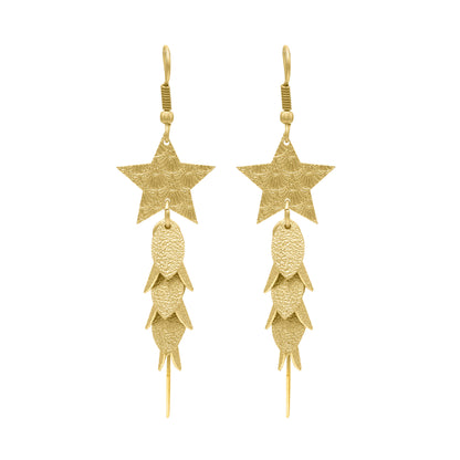 Leafy Luster Hook Earrings