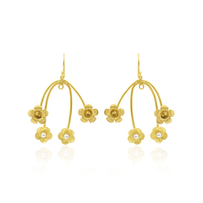 Flower Fall Hook Earrings