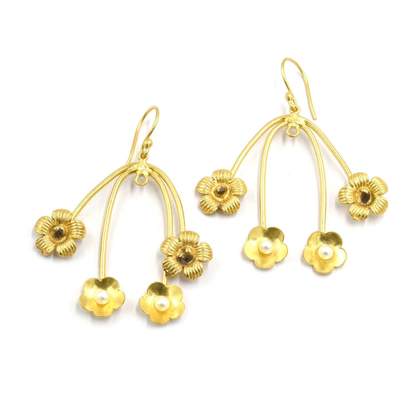 Flower Fall Hook Earrings