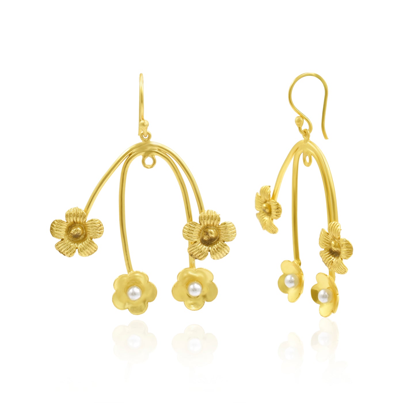 Flower Fall Hook Earrings