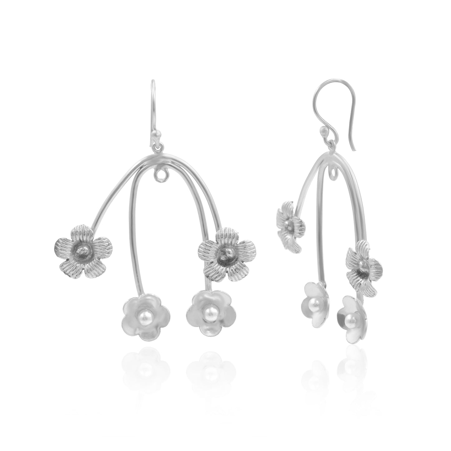 Flower Fall Hook Earrings