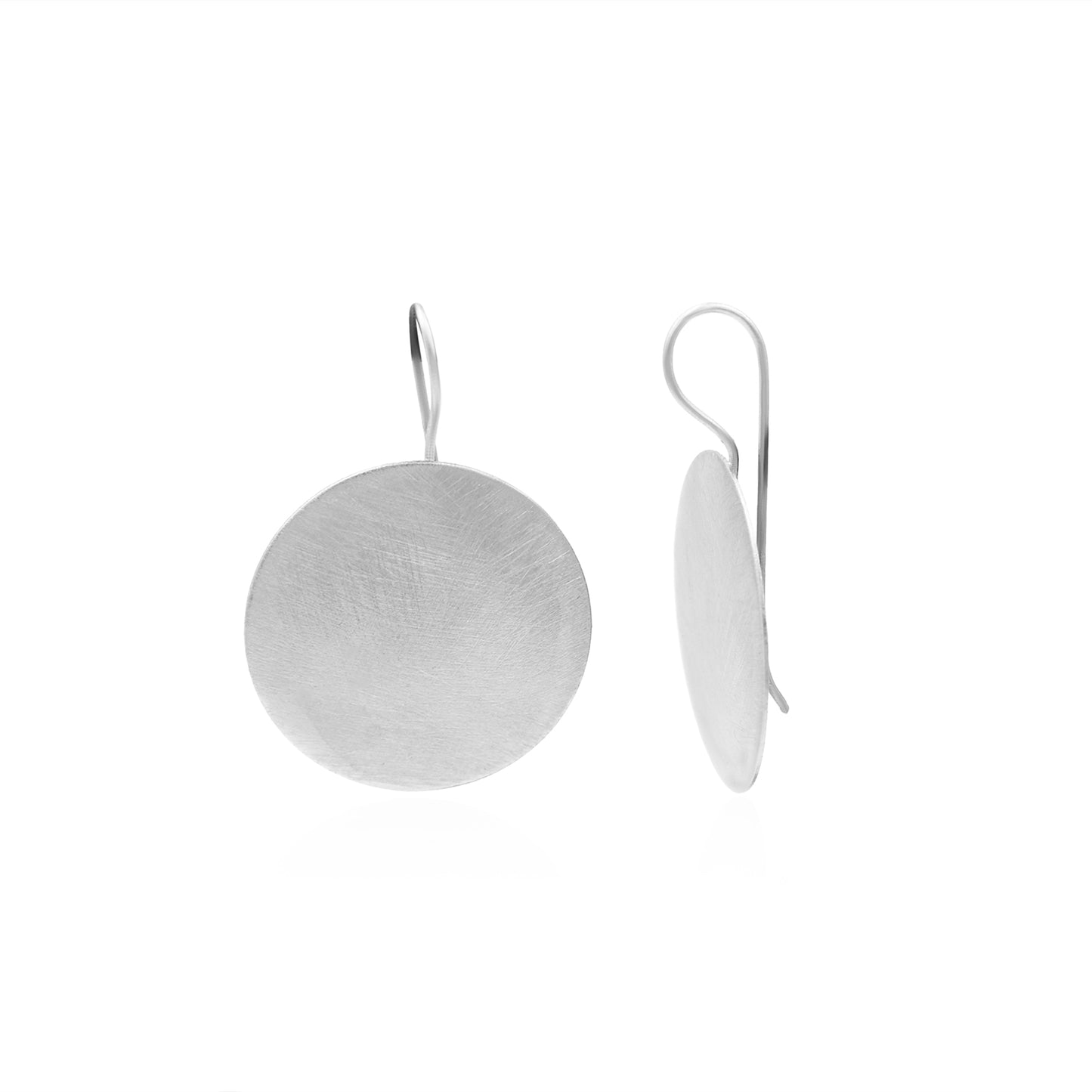 Plain Disc Hook Earrings