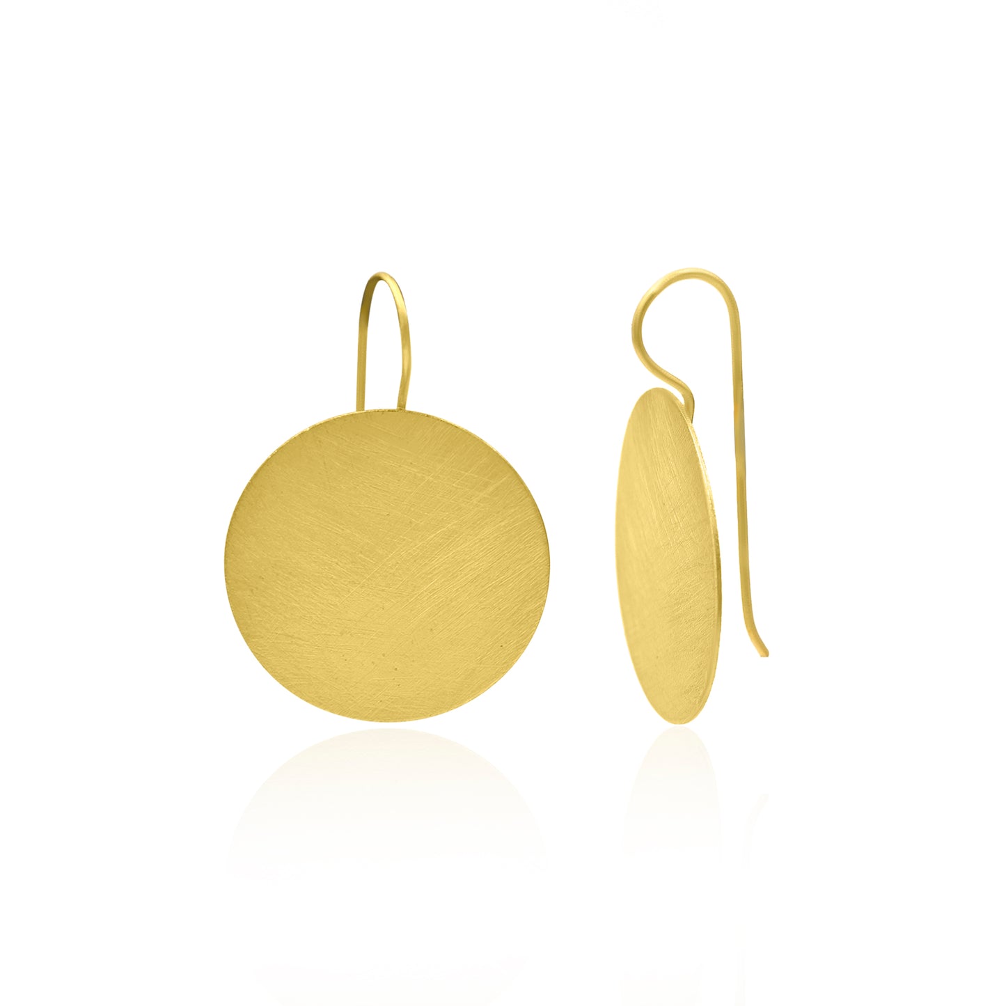 Plain Disc Hook Earrings