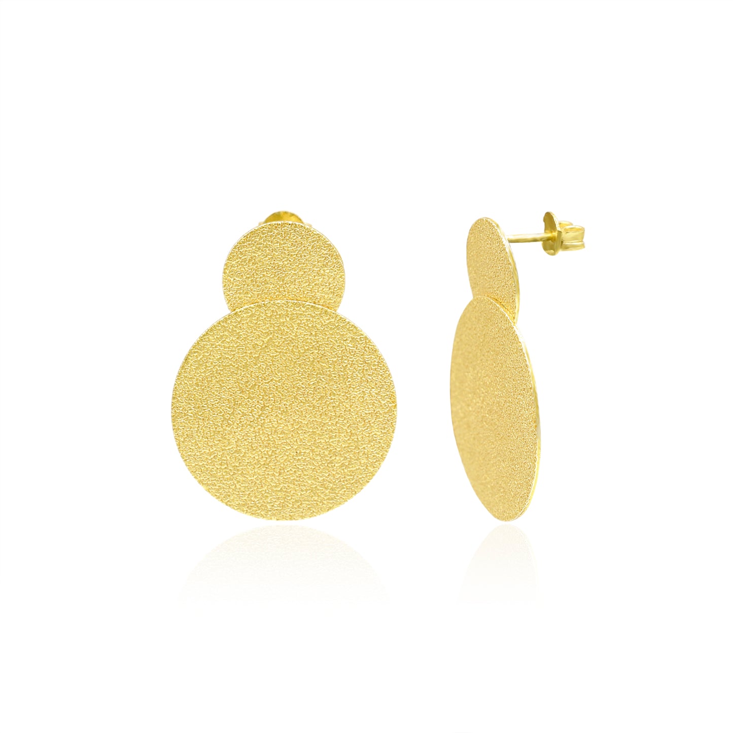 Golden Snowman Stud Earrings